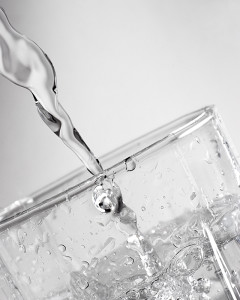 poring water to glass